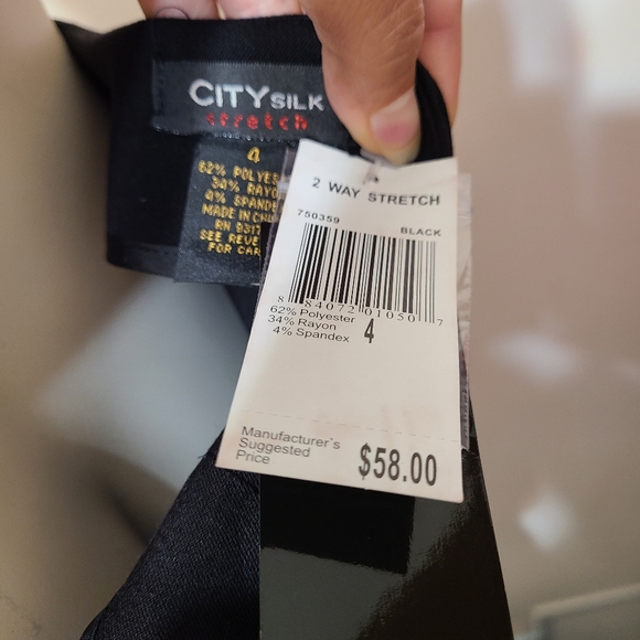 Black midi skirt with semi pocket pleats 4 - Picture 6 of 6